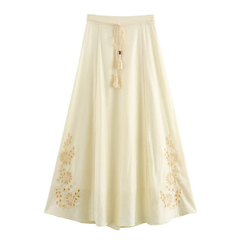 Art Simple Hollow Sling Top High Waist Skirt Suit