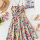 Womens Waist-Cinching Figure-Lifting Floral Sleeveless Slip Dress