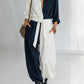 Spring Solid Colored Patchwork Long Sleeve Shirt Lace Up Jumpsuit