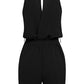 Casual Jumpsuit Lace V-neck Sleeveless Tops Tie-up Shorts Summer Beach Clothes