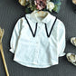 Girls' College Style Long-sleeved Shirt Pleated Skirt Two-piece