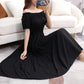 Off-neck Cotton Silk French Dress