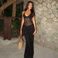 Women's Fashion Halter Backless Hollow Dress