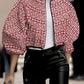 Women's Fashion Temperament Polka Dot Print Short Jacket