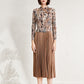 Women's Fake Two-piece Ink Painting Midi Dress