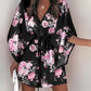 Women's V-Neck Tie Printed Beach Dress