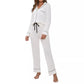 Buckle Soft High Waist Lace-up Straight-leg Pants Suit