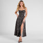 European And American Spring And Summer Floral Backless Slim Fit Sleeveless Split Dress