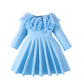 Solid Color Long Sleeve Lace Collar Princess Dress