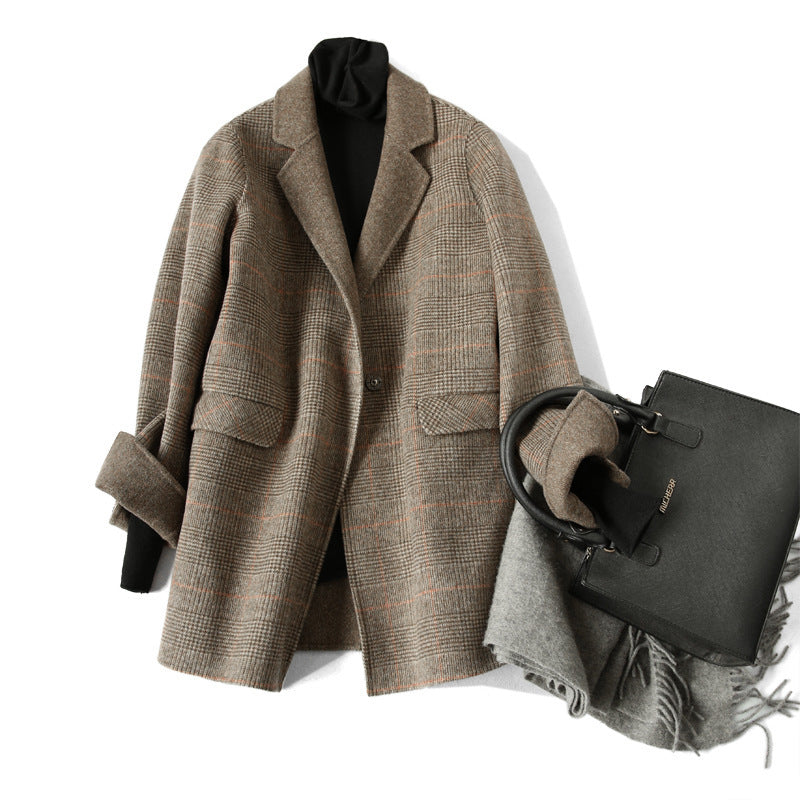 Hand-sewn Double-sided Wool Velvet Coat Ladies Suit