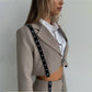 Short Design Leather Rope Two-piece Women's Clothing