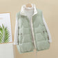 Women's Short Loose White Duck Down Vesttrendy Waistcoat