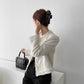 Single-breasted Loose-pocket Short Tweed Jacket