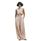 Womens Cotton-Linen Blend Sleeveless Top And Wide-Leg Pants Set