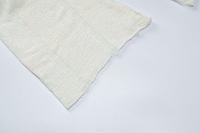 Ensemble jupe slim décontractée à col rond et ajouré pour femme, style européen et américain, nouvelle collection été
