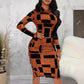 Directional Fashion Printed Sheath Dress