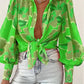 Chemise d'été à manches lanternes imprimées