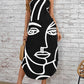 Figures Pattern Hidden Pocket Curved Hem Hardt Dress
