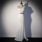 Robe femme noble tempérament design sens gland paillettes longue fendue queue de poisson jupe banquet