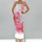 Sexy Slim Fit Printed Tube Top Bodycon Sheath Dress
