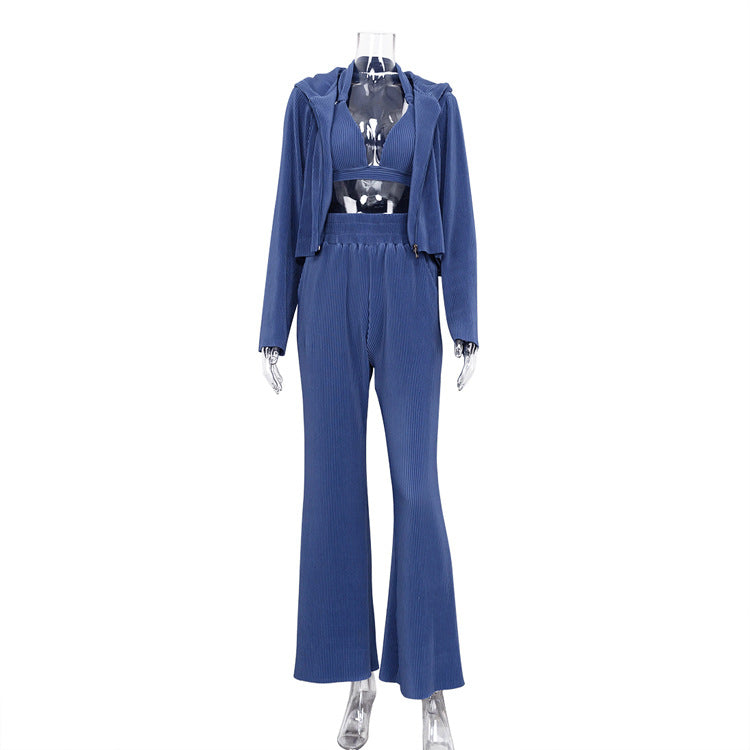 Fashionable Loose Pants Suit With Elegant High Waist