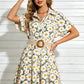 Womens Slimming Belt Short-Sleeve Dress