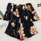 Off-the-shoulder Tie-flare-sleeve Floral-print Jumpsuit