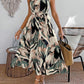Women's Printed Lace-up Halterneck Sleeveless Dress