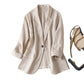 Threequarter Sleeve Cotton And Linen New Spring And Summer Allmatch Ladies Suit