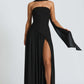 Fashion Backless Tube Top Color Split Dress