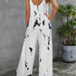 Sling Round Neck Printed Long Jumpsuit