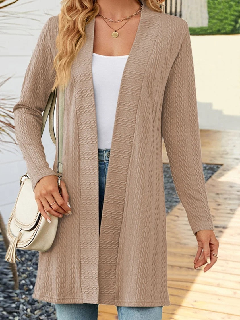 Women's Fashion Simple Solid Color Long Sleeve Loose Cardigan Coat