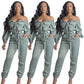 Women's Streetwear Off Shoulder Jumpsuit