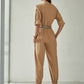 Fashion Offtheshoulder Loose Chiffon Western Style Lolita Tie Solid Color Shortsleeved Jumpsuit