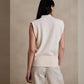 Women's Pure Color Half Collar Sleeveless Vest