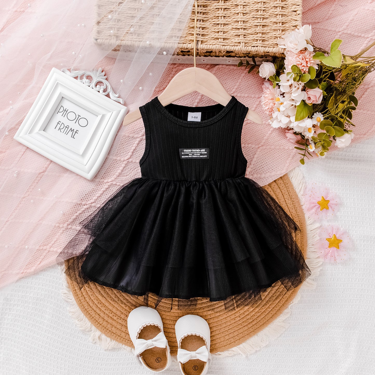 Summer Solid Color Sleeveless Mesh Dress