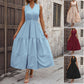 Summer New Womens Solid-Colored Sleeveless Stand-Collar Dress For Women