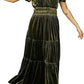 Christmas Velvet Women's Short Sleeve Nipped-waist Pocket Dress