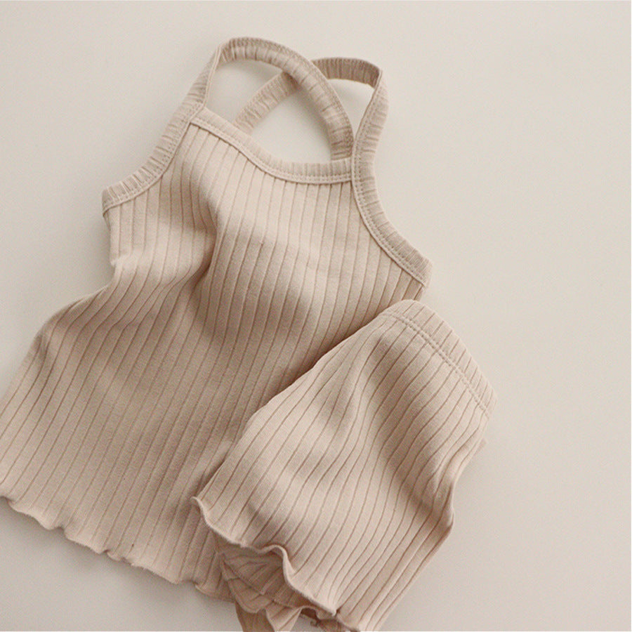 Pyjama à bretelles côtelées pour enfant