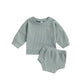 Infant Spring And Summer T-shirt Shorts Solid Color Suit