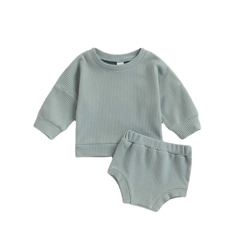 Infant Spring And Summer T-shirt Shorts Solid Color Suit
