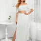 Women's Off-shoulder Short-sleeved Top With Lace Lining