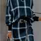 Large Plaid Pullover Long Sleeve Woolen Skirt Suit Two-piece Set