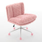 W26.4 Inch Wider Seat Office Chair,Artificial Rabbit Hair Home Office Chair With Metal Base,Adjustable Desk Chair Swivel Office Chair,Vanity Chair