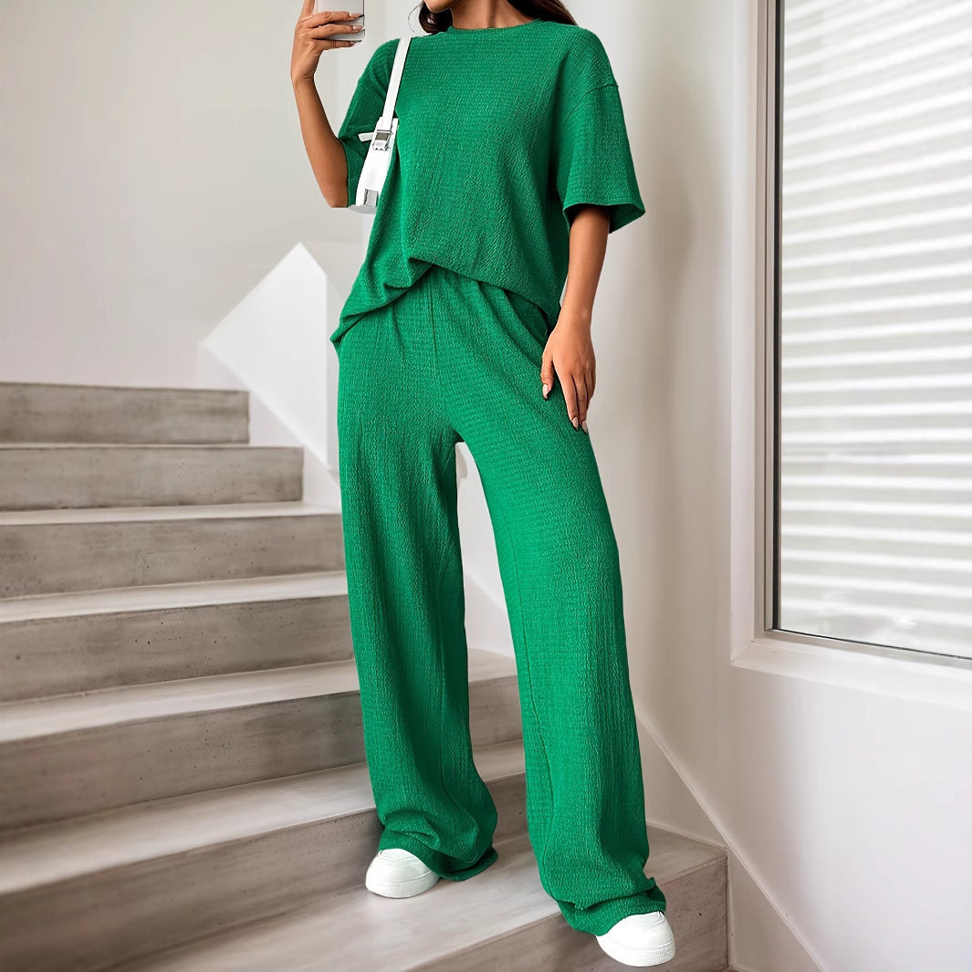 Women's Solid Color Drop Shoulder Fashion Suit