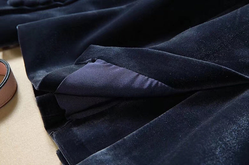 Costume de tempérament Veste en velours doré Pantalon Costume d'affaires
