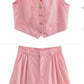 Women's Waistcoat Vest Linen Blended Casual Shorts Suit Women