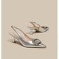 Pointed Toe Classy High Heels High-grade French Square Buckle