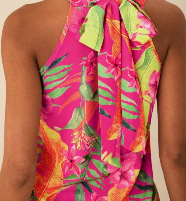 Tropical Plant Printed Women's Tight Fitting Vest