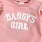 Children's Suit Baby Girl Flounced Sleeve Letter Embroidered Sweater Trousers